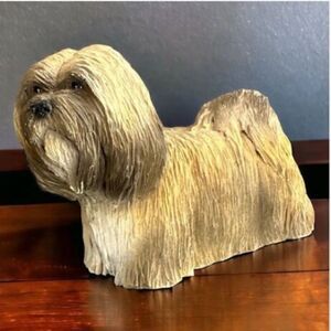 Brileyco Lhasa Apso Dog Figurine Signed Vintage Sculpture Hans Painted Artwork